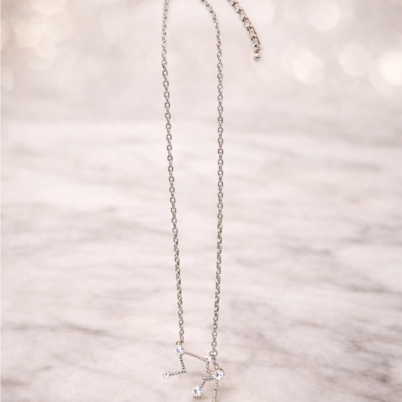 Jewelry - Silver Tone Constellation Necklace w/ Rhinestones Adjustable Chain